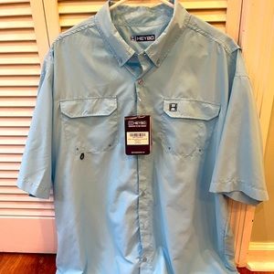 NWT HEYBO Boca Grande Fishing Shirt XL Men’s Azure Blue